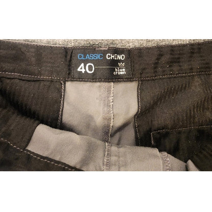 Blue Crown Mens Size 40 Classic Chino Shorts Flat Front Casual Stretch Shorts