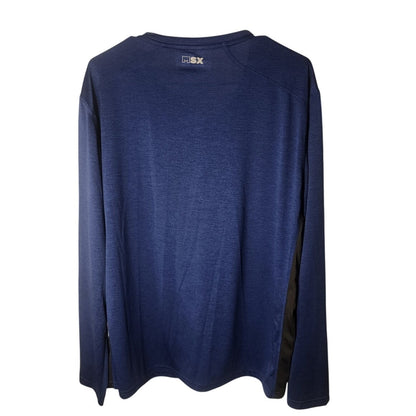 MSX Michael Strahan Mens Long Sleeve Shirt Blue Quick Dry Stretch Size XXL