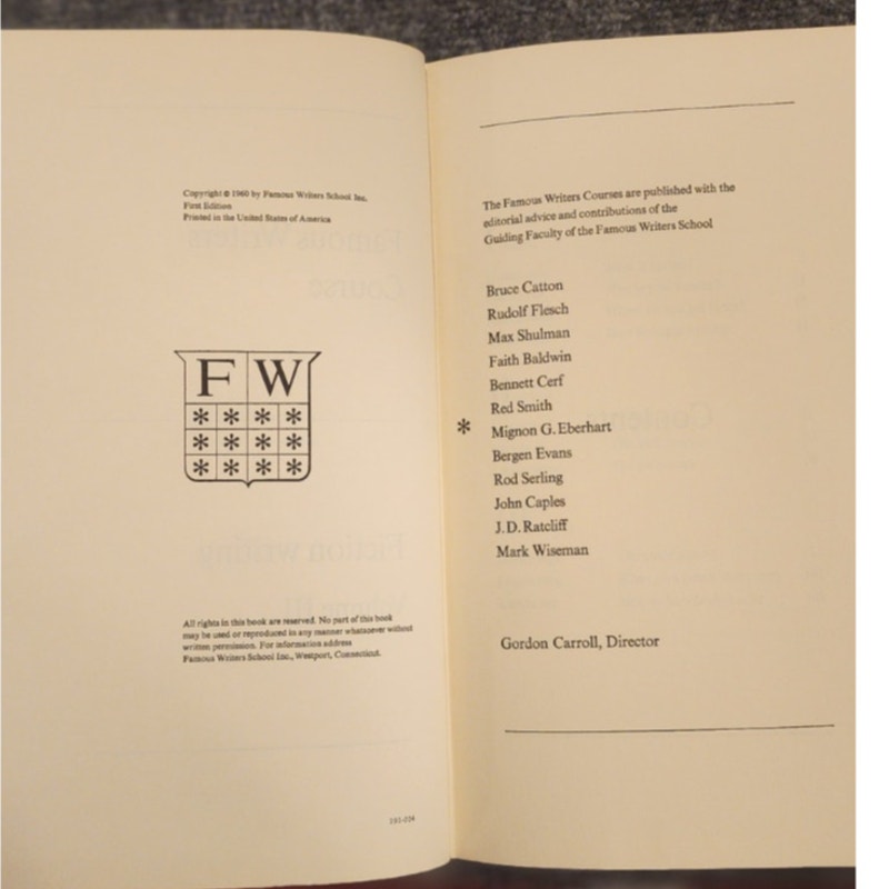 Vintage Famous Writers Course Books Vol 2 Principles & Vol 3 Fiction Writing 1960