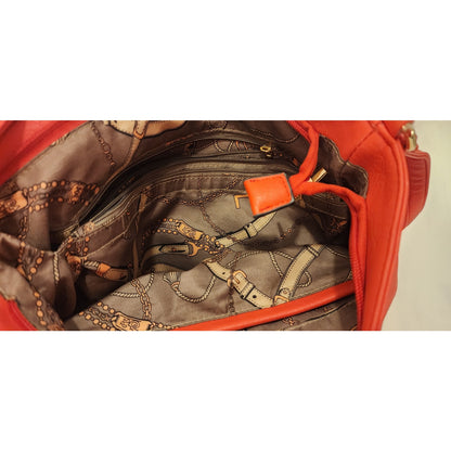 Badgley Mischka Orange Studded Vegan Leather Wallet and Crossbody Bag Set