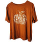 Pumpkin Scroll Graphic T-Shirt Burnt Orange Fall Thanksgiving Tee 1XL