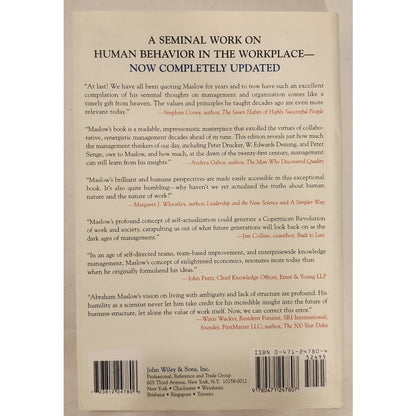 Maslow on Management by Abraham Maslow (Hardcover, Very Good)