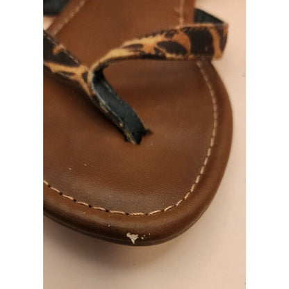 CURFEW - Brown Animal (Cheeta) Print Sandles - CUTE - Size 9 - See Pics.