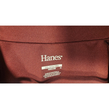 Hanes Mens 2XL Long Sleeve 1/4 Zip Pullover Shirt Maroon Burgundy Athletic
