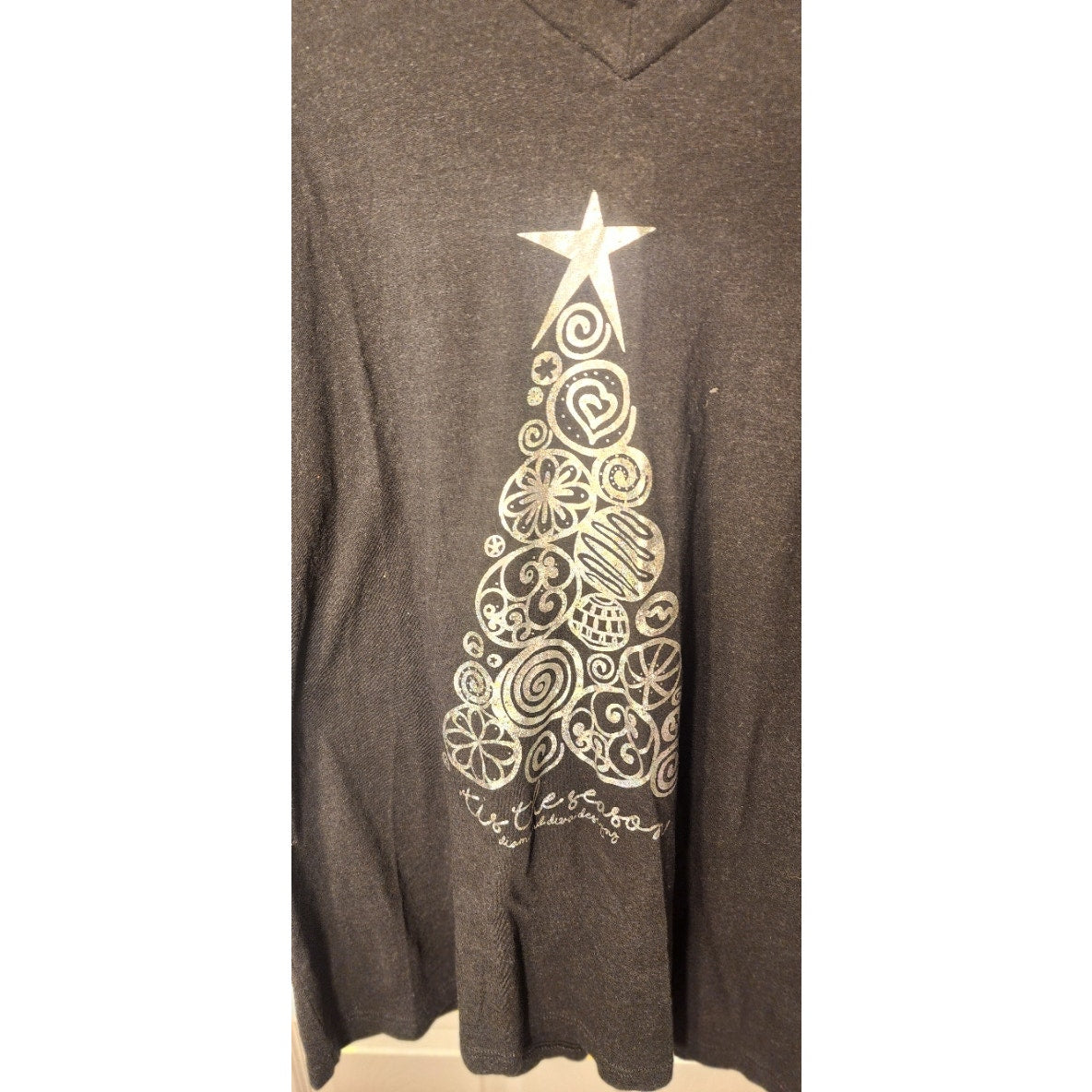Bella Canvas ’Tis the Season Tee Gray 2XL Silver Christmas Tree Graphic