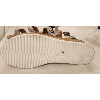 Steve Madden Faithi Snakeskin Platform Sandals Women's Size 9.5 M White