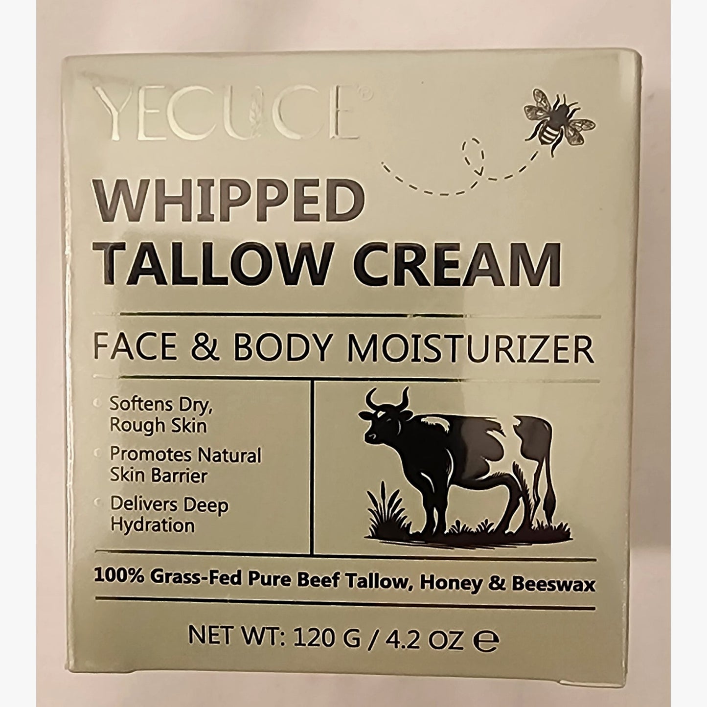 YECUCE Whipped Tallow Cream – Grass‑Fed Tallow Moisturizer 4.2 oz – NEW