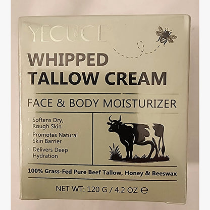 YECUCE Whipped Tallow Cream – Grass‑Fed Tallow Moisturizer 4.2 oz – NEW