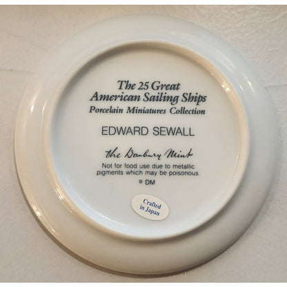 Danbury Mint Great American Sailing Ships Miniature Plate EDWARD SEWALL Japan