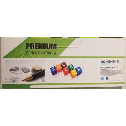PREMIUM AC-H0401C Compatible Toner Cart. Replaces CE401A and CE251A - CYAN