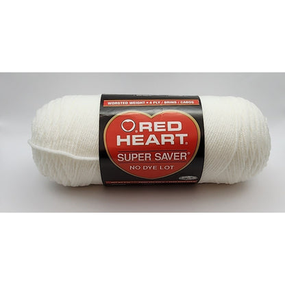 (1) Red Heart Yarn - Super Saver - White No. 311 - 8 oz Skein