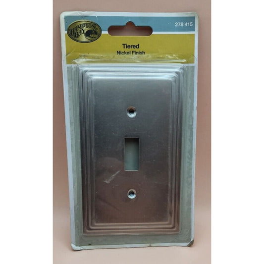 Hampton Bay - Architectural - Single Decorator Satin Nickel Light Switch -Tiered