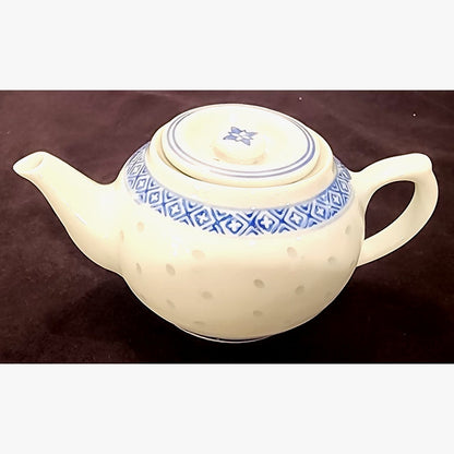 NEW Blue & White Porcelain Teapot – 7.5" – Asian Style – Made in China