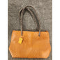 New 22TOTE Large Tan Ostrich Embossed Faux Leather Tote Bag Pouch NWT