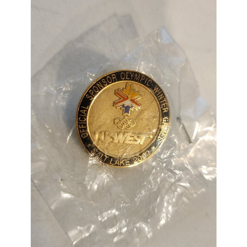 2002 Salt Lake City Olympic Games US WEST Sponsor Pin Sealed New In Plastic