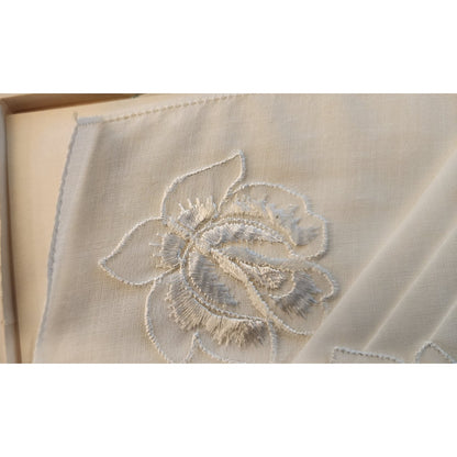 2 Different - Vintage Embroidered Handkerchief Sets - Same Box - All Cotton