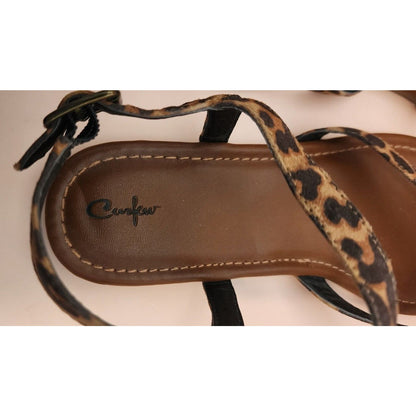 CURFEW - Brown Animal (Cheeta) Print Sandles - CUTE - Size 9 - See Pics.