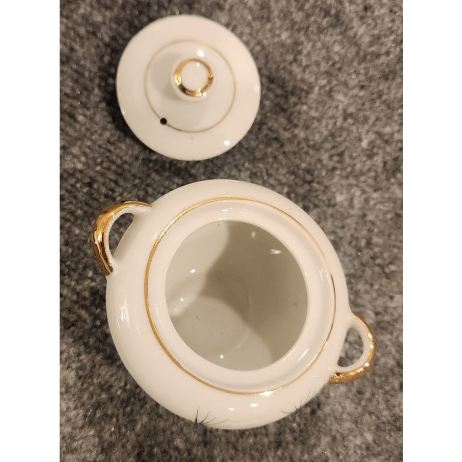 Vintage Japanese Pinecone Tea Set – Service for 4 + Cream & Sugar – Gold Trim