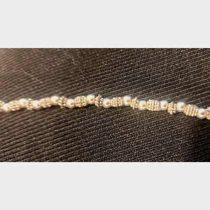 Napier Silver‑Tone Beaded Chain Necklace 23” Signed Vintage Classic