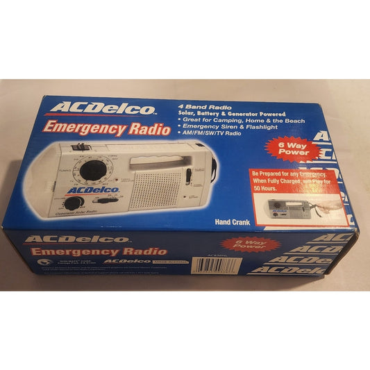 New Sealed ACDelco Emergency Radio Hand Crank Dynamo Flashlight Siren AC836NL