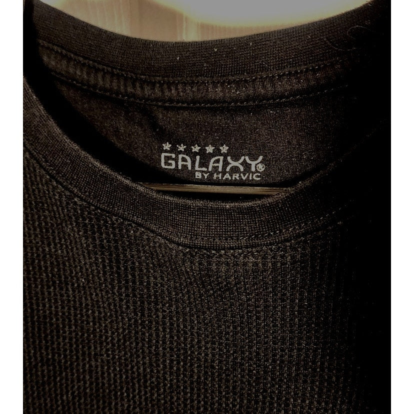Galaxy by Harvic Mens 2XL Long Sleeve Thermal Waffle Knit Shirt Crewneck Top