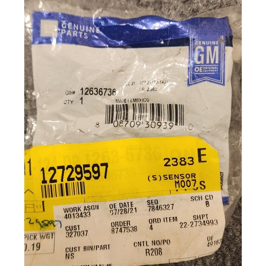 New OEM GM Engine Ignition Knock Detonation Sensor 12636736 12729597 Equinox