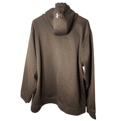 Under Armour Mens Pullover Hoodie Sweatshirt Gray Fleece Size 2XL