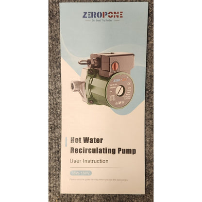 ZeroPone Hot Water Recirculating Pump 93W 110V 3 Speed Max Head 20FT 40L/Min New