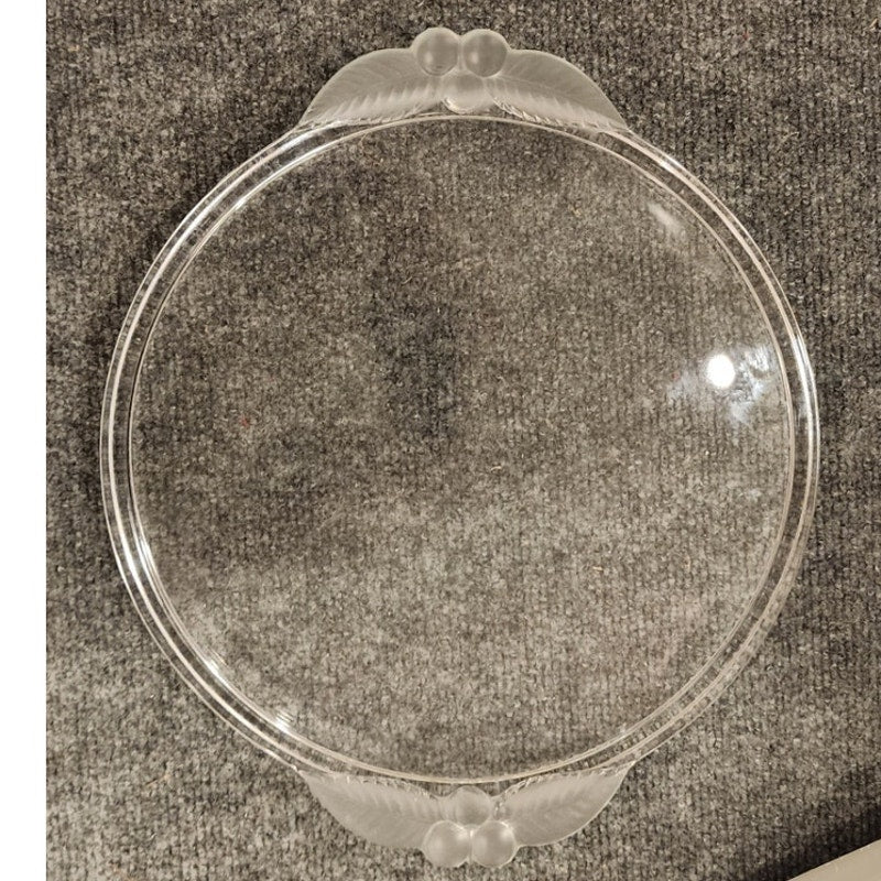 Pair of Vintage Clear Crystal Cake Plates Mikasa & Savoir Vivre Round Floral