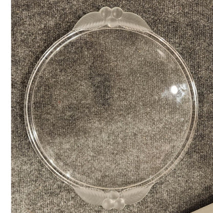 Pair of Vintage Clear Crystal Cake Plates Mikasa & Savoir Vivre Round Floral