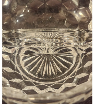 Vintage Crystal Divided Dish – 2 Section – Scalloped Rim & Starburst Base