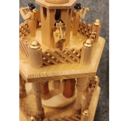 Echt Erzgebirge Holzkunst German Wooden Christmas Pyramid Carousel 12" Open Box