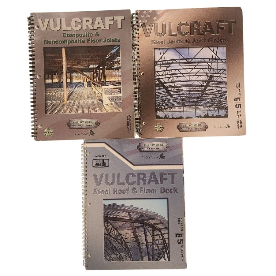 Vulcraft Steel Joist & Deck Catalog Lot of 3 – 2007–2009 Engineering