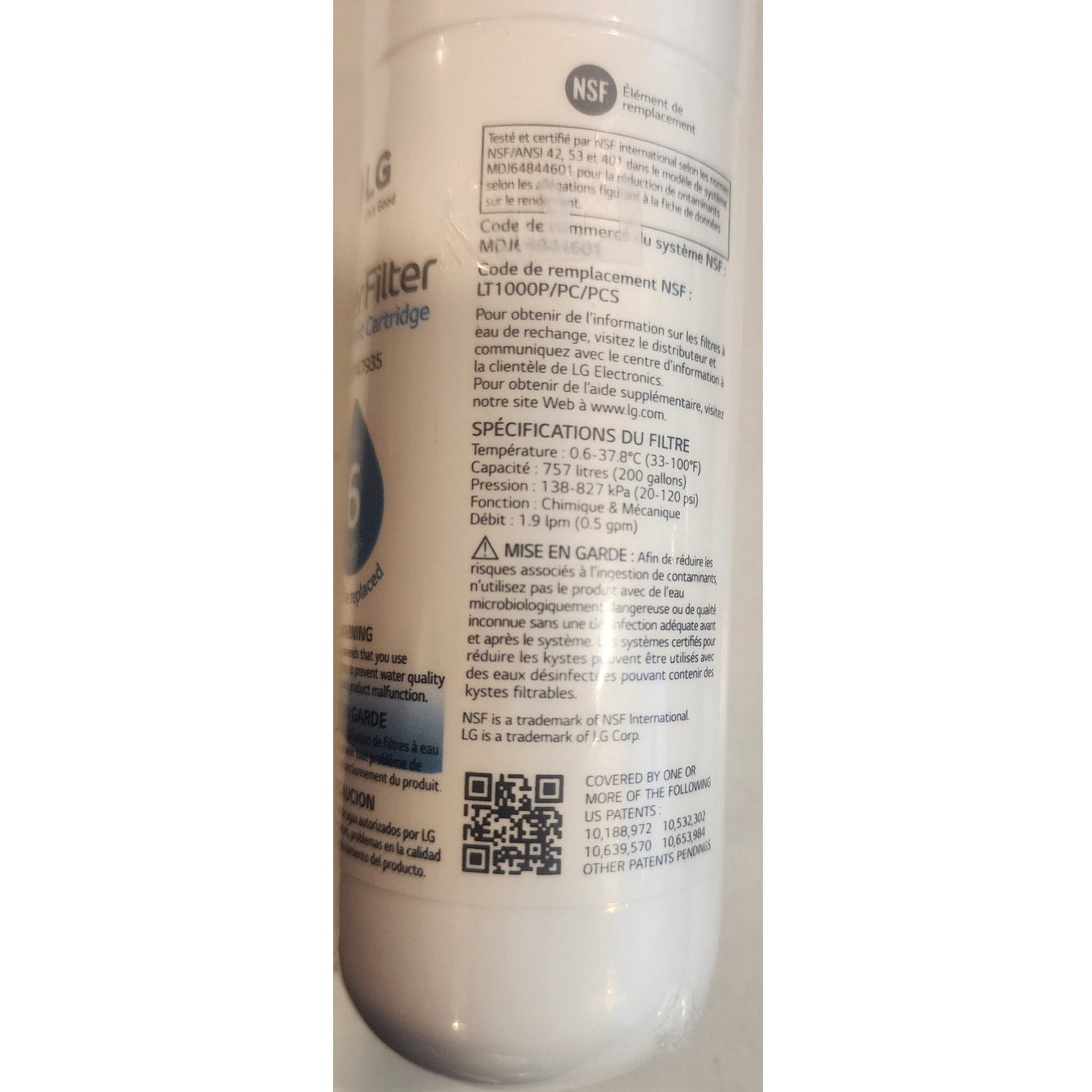 LG ADQ747935 Refrigerator Water Filter – Sealed, Authentic Replacement
