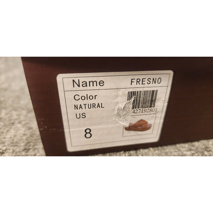 Oasis Society Fresno Womens 8 Natural Raffia Platform Sandals Slip On NIB $80
