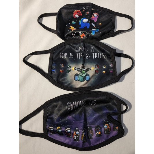 3 PacK - Kids Youth Face Masks - Reusable - Washable Cover - Balaclava Style 1