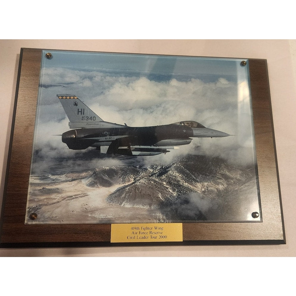 F-16 Fighting Falcon 419th Fighter Wing Framed Military Presentation Plaque