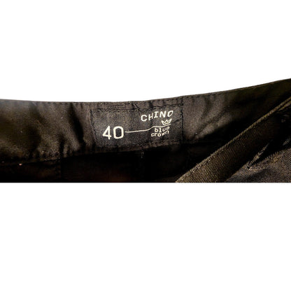 Blue Crown Mens Size 40 Black Chino Shorts Flat Front Stretch Casual
