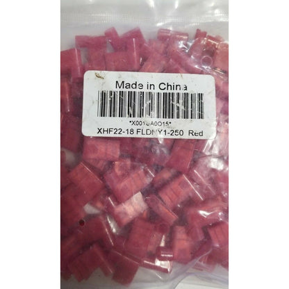 Female Insulated Quick Disconnect Connecters AWG 22-16 RED - 100 pk - FREE SHIP