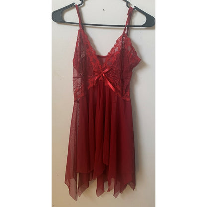 ALLUROMAN - Sexy Lingerie for Women - Babydoll Chemise - Small - Wine Red