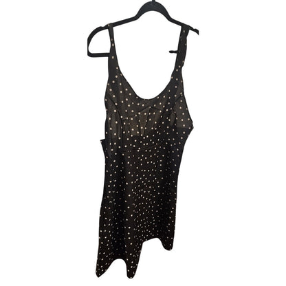 Vintage Style Black & White Polka Dot Fit & Flare Dress - Size XL