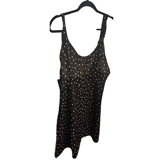 Vintage Style Black & White Polka Dot Fit & Flare Dress - Size XL
