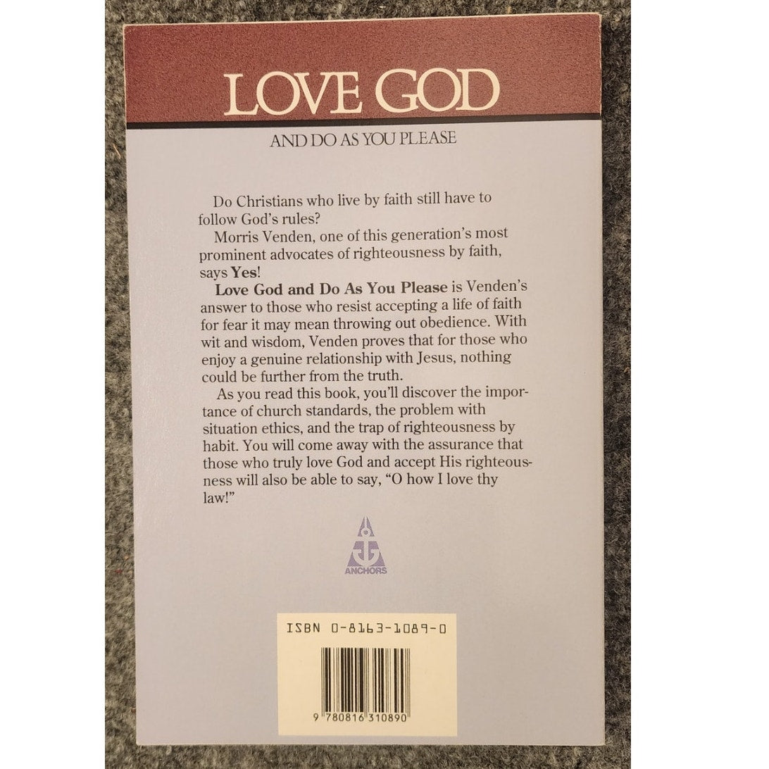 ove God and Do as You Please Morris Venden Paperback Christian Book 0816310890