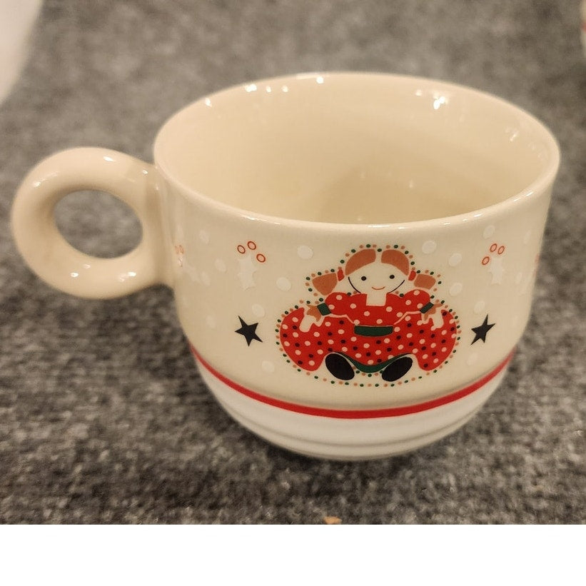 Set of 12 Vintage Epoch Holiday Joy 8200 Christmas Coffee Mugs Cups