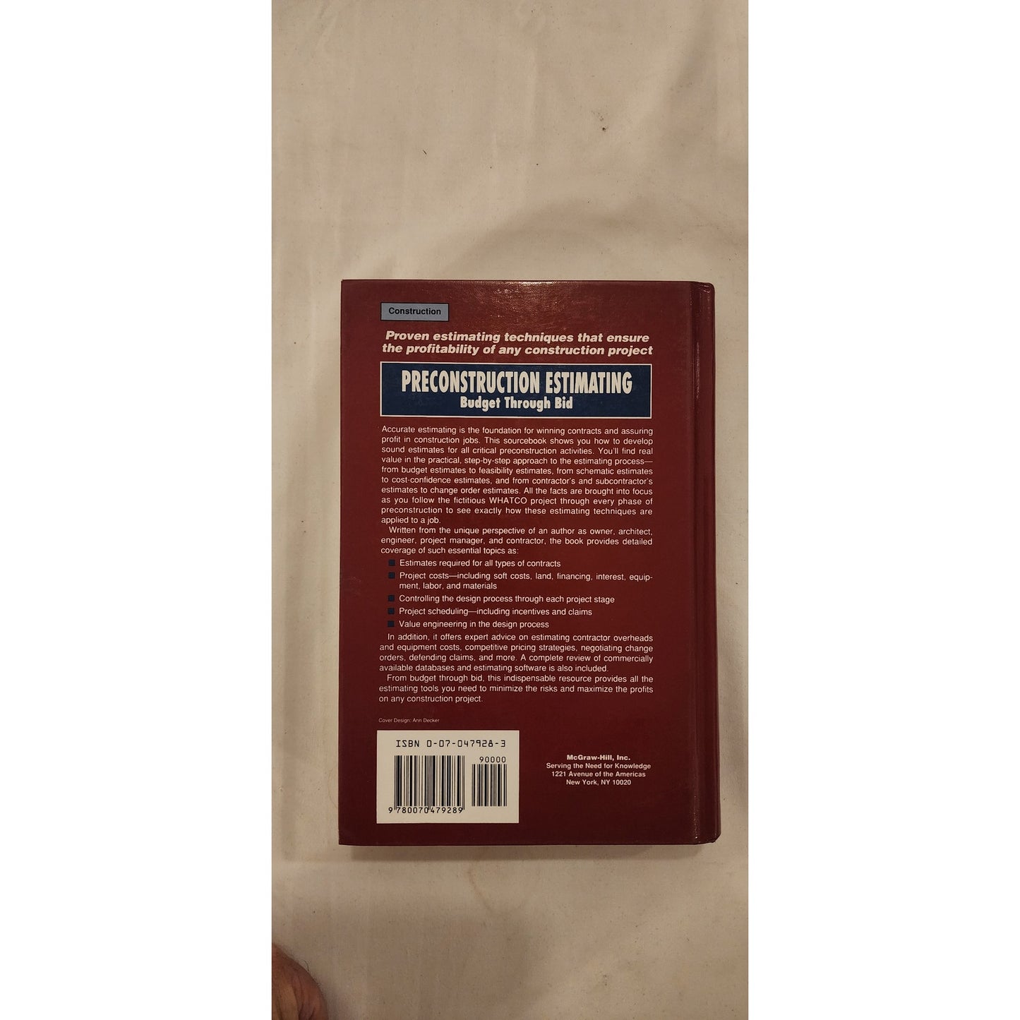 Preconstruction Estimating Budget Through Bid James J. O'Brien Hardcover