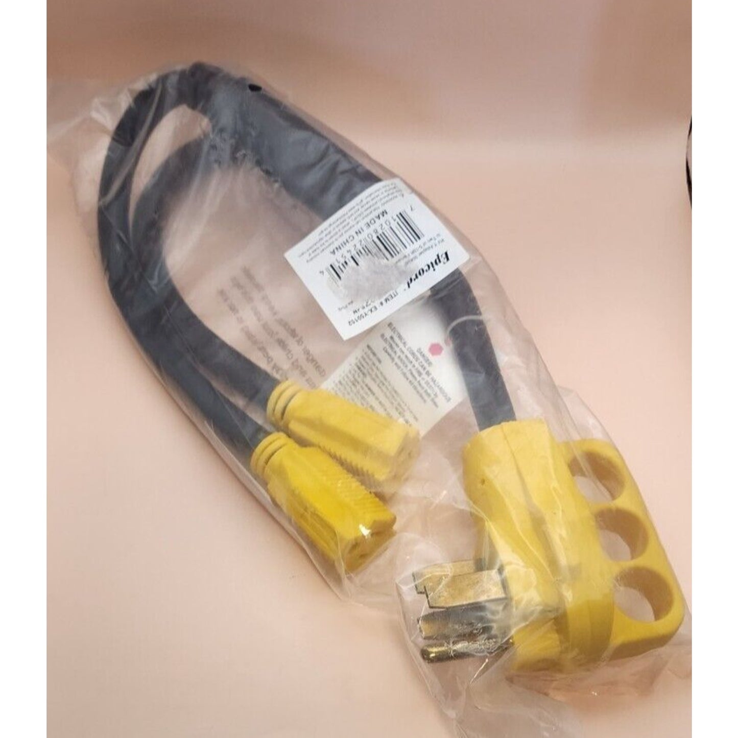 RV, Y Split Power Cord Adapter - 50 amp Male to (2) 5-15R amp Female Connectors