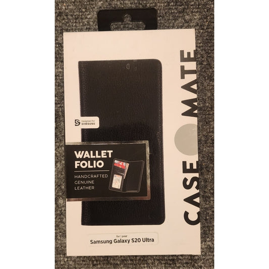 Case-Mate Genuine Leather Wallet Folio Case Samsung Galaxy S20 Ultra 5G Black
