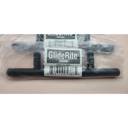10- GlideRite - 6in -Solid Steel Cabinet Bar Pull Handle -Matte Blk - 5000-76-MB