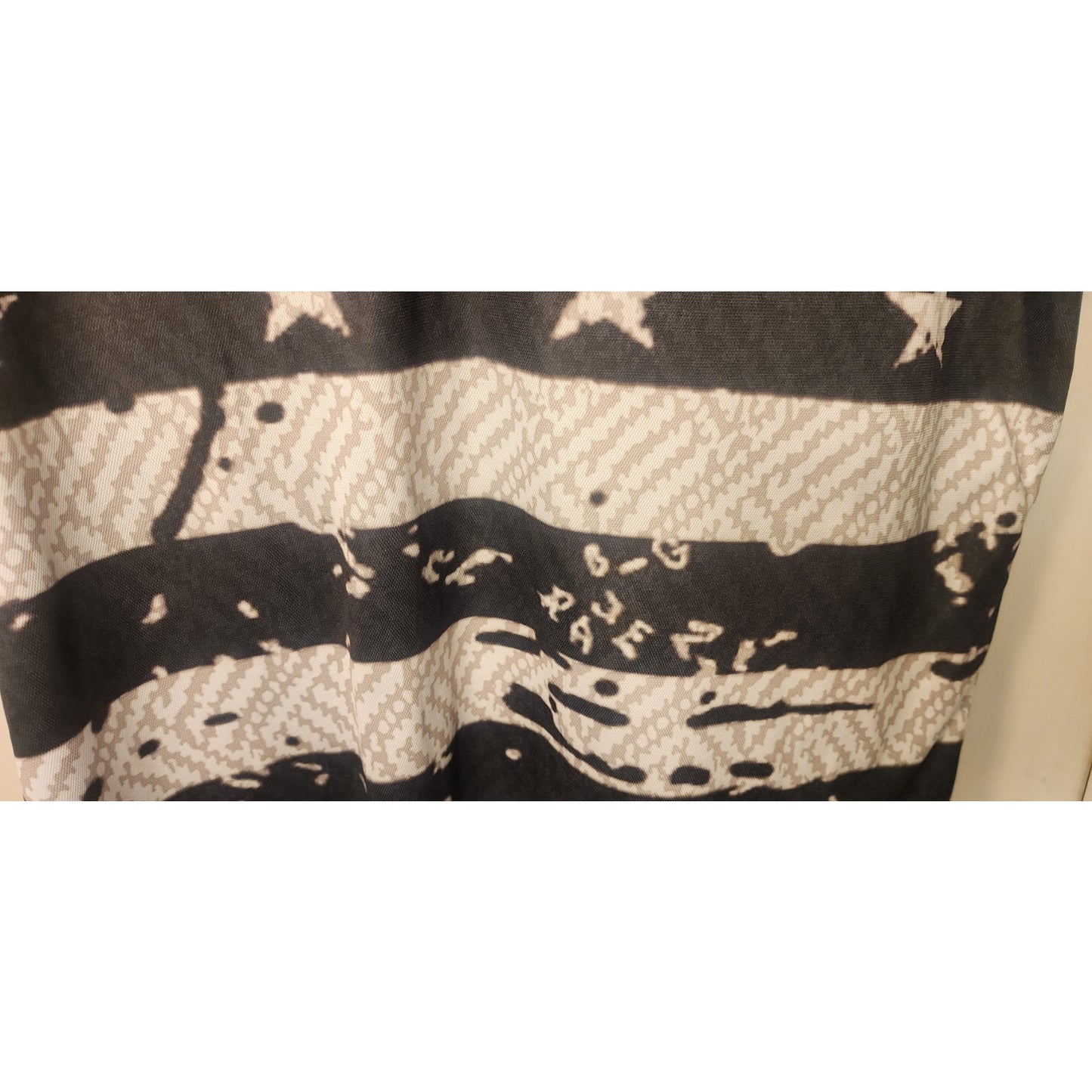 Mens American Flag Short Sleeve Button Down Shirt Black White Rave 21 Size 2XL