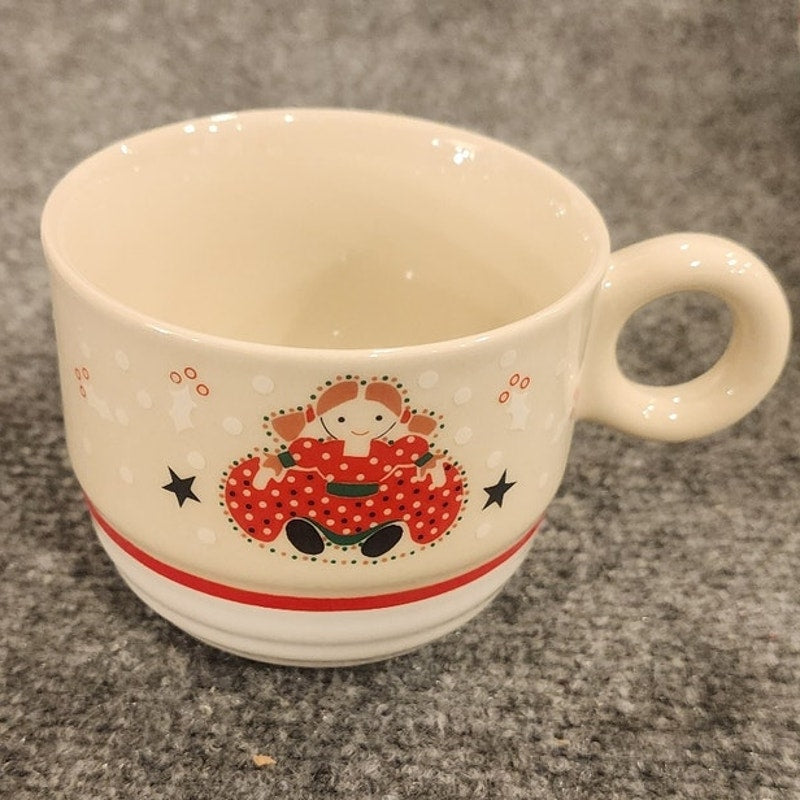 Set of 12 Vintage Epoch Holiday Joy 8200 Christmas Coffee Mugs Cups